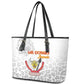 Afro DR Congo Football Leather Tote Bag Viva Les Leopards - White - African Pride