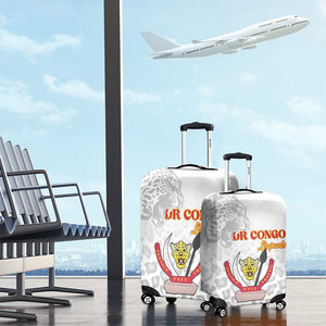 Afro DR Congo Football Luggage Cover Viva Les Leopards - White - African Pride