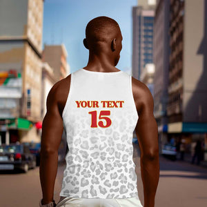 Afro DR Congo Football Custom Men Tank Top Viva Les Leopards - White - African Pride