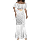 Afro DR Congo Football Custom Mermaid Dress Viva Les Leopards - White - African Pride