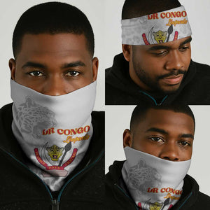 Afro DR Congo Football Neck Gaiter Viva Les Leopards - White - African Pride