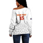 Afro DR Congo Football Custom Off Shoulder Sweater Viva Les Leopards - White - African Pride