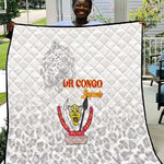 Afro DR Congo Football Quilt Viva Les Leopards - White - African Pride
