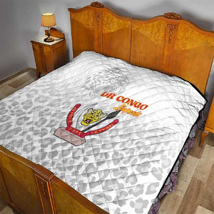 Afro DR Congo Football Quilt Viva Les Leopards - White - African Pride