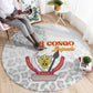 Afro DR Congo Football Round Carpet Viva Les Leopards - White - African Pride