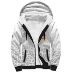 Afro DR Congo Football Custom Sherpa Hoodie Viva Les Leopards - White - African Pride