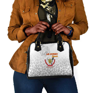 Afro DR Congo Football Shoulder Handbag Viva Les Leopards - White - African Pride