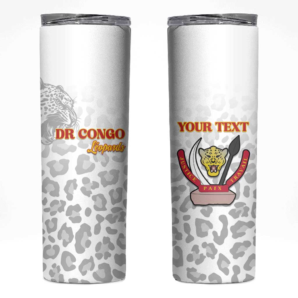 Afro DR Congo Football Custom Skinny Tumbler Viva Les Leopards - White - African Pride