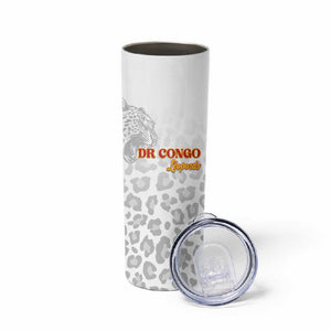Afro DR Congo Football Custom Skinny Tumbler Viva Les Leopards - White - African Pride