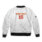 Afro DR Congo Football Custom Sleeve Zip Bomber Jacket Viva Les Leopards - White - African Pride