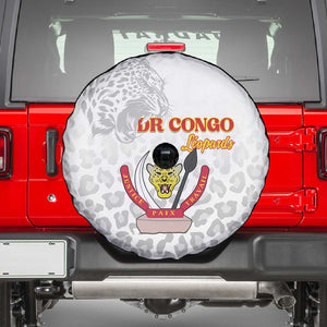Afro DR Congo Football Spare Tire Cover Viva Les Leopards - White - African Pride