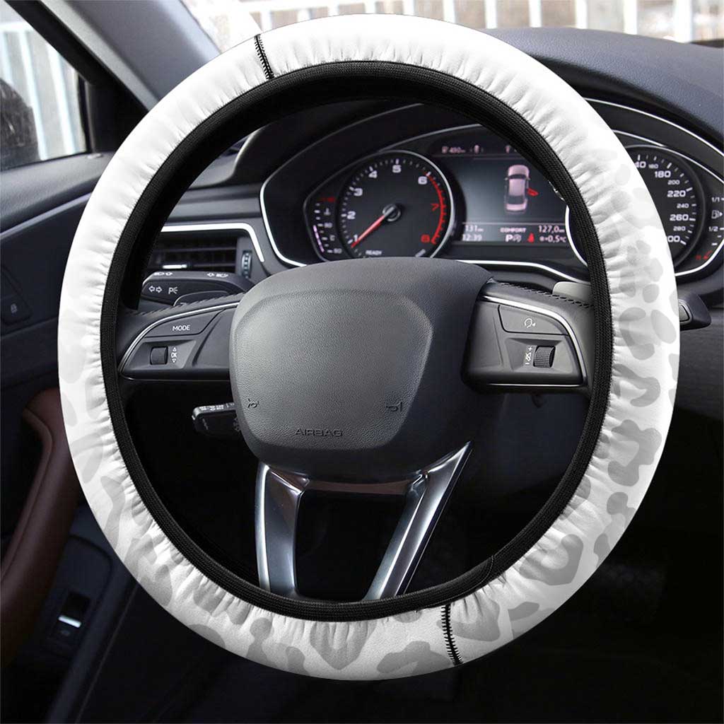 Afro DR Congo Football Steering Wheel Cover Viva Les Leopards - White - African Pride