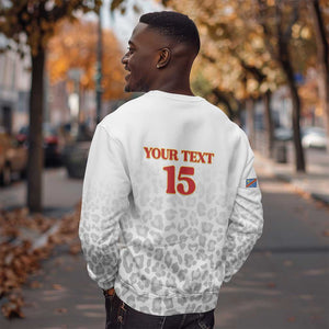 Afro DR Congo Football Custom Sweatshirt Viva Les Leopards - White - African Pride