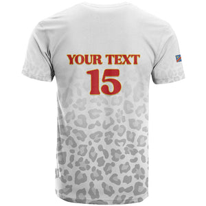 Afro DR Congo Football Custom T shirt Viva Les Leopards - White - African Pride