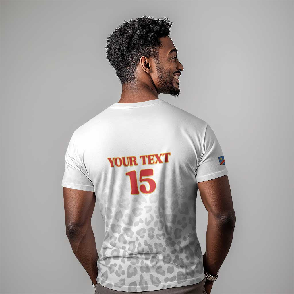 Afro DR Congo Football Custom T shirt Viva Les Leopards - White - African Pride
