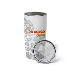 Afro DR Congo Football Custom Tumbler Cup Viva Les Leopards - White - African Pride