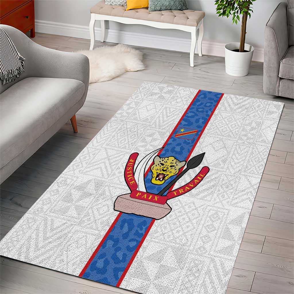 Afro DR Congo Football Area Rug Leopards Never Give Up - African Pride