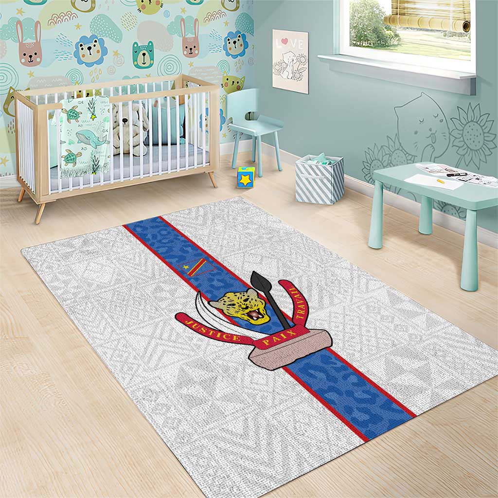 Afro DR Congo Football Area Rug Leopards Never Give Up - African Pride