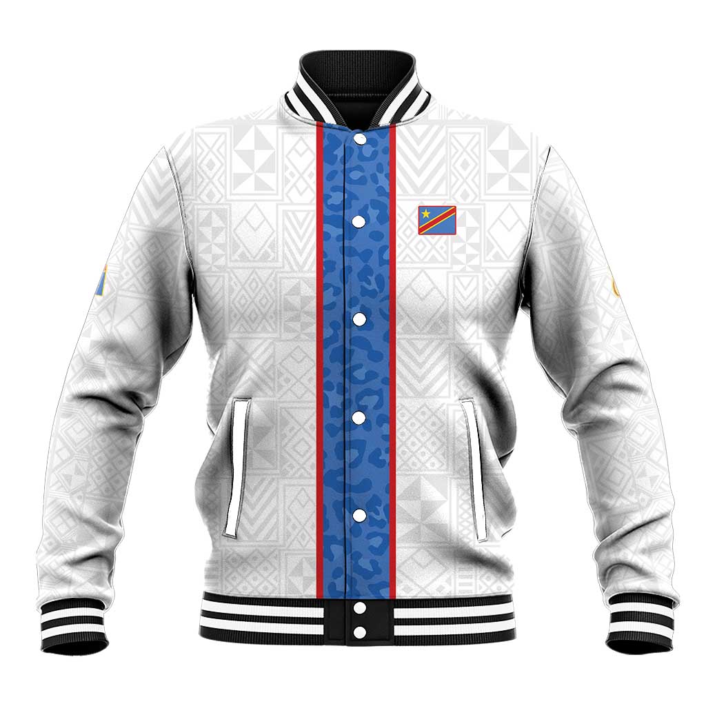 Afro DR Congo Football Custom Baseball Jacket Leopards Never Give Up - African Pride