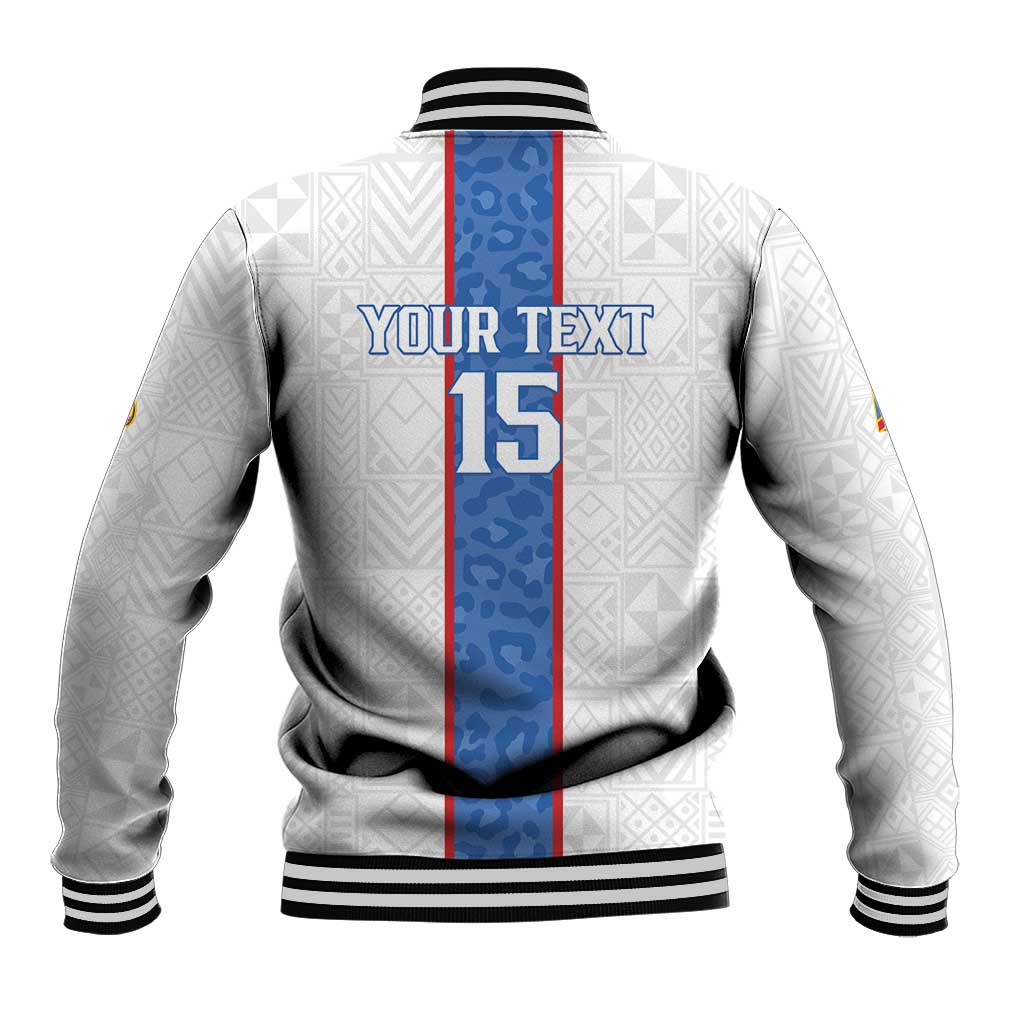 Afro DR Congo Football Custom Baseball Jacket Leopards Never Give Up - African Pride