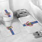 DR Congo Football Bathroom Set Leopards Mix Kuba Raffia Pattern