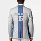 Custom DR Congo Football Blazer Leopards Mix Kuba Raffia Pattern
