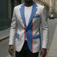 Custom DR Congo Football Blazer Leopards Mix Kuba Raffia Pattern