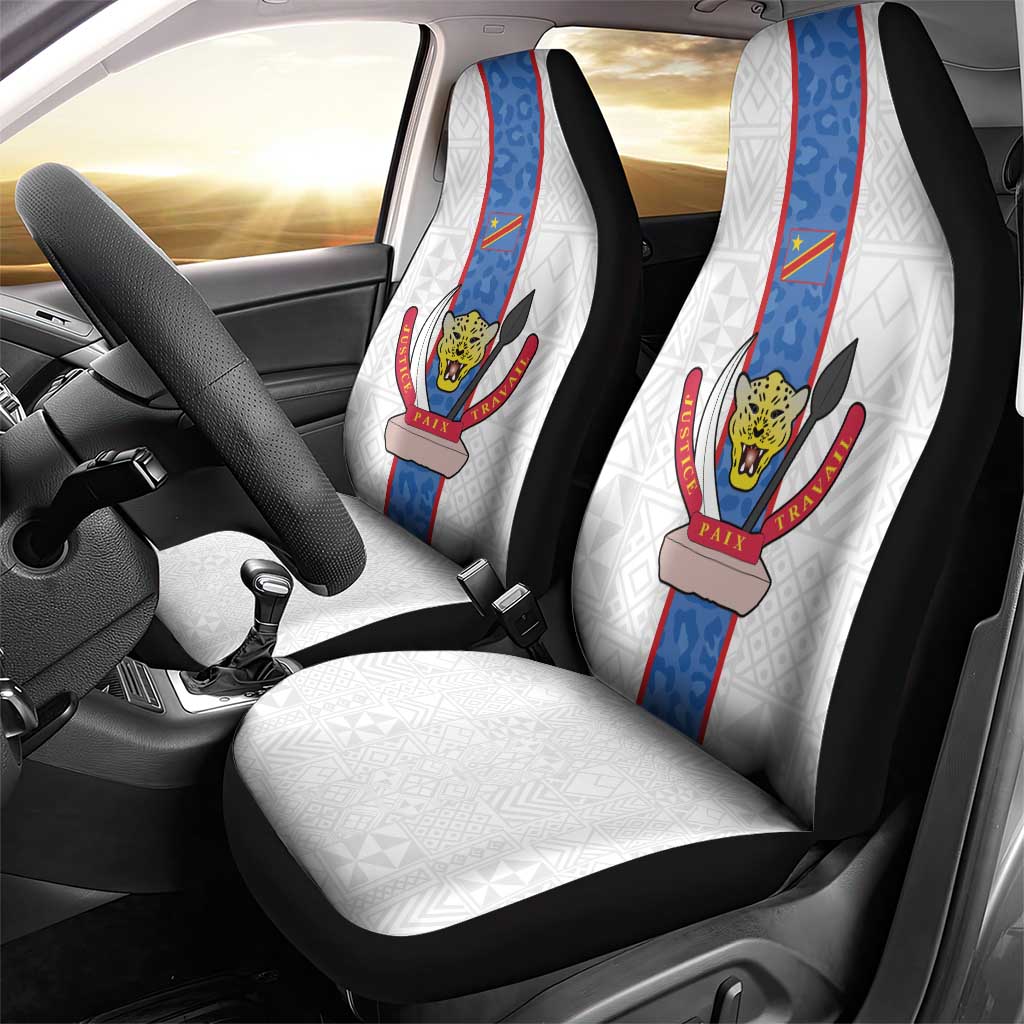 Afro DR Congo Football Car Seat Cover Leopards Never Give Up - African Pride