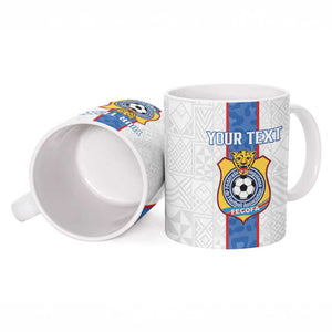 Custom DR Congo Football Ceramic Mug Leopards Mix Kuba Raffia Pattern