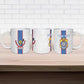 Custom DR Congo Football Ceramic Mug Leopards Mix Kuba Raffia Pattern