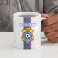 Custom DR Congo Football Ceramic Mug Leopards Mix Kuba Raffia Pattern