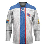 Custom DR Congo Football Hockey Jersey Leopards Mix Kuba Raffia Pattern