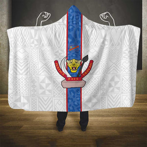 Afro DR Congo Football Hooded Blanket Leopards Never Give Up - African Pride