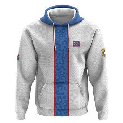 Afro DR Congo Football Custom Hoodie Leopards Never Give Up - African Pride