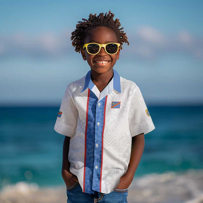 Afro DR Congo Football Custom Kid Hawaiian Shirt Leopards Never Give Up - African Pride