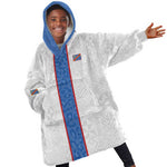 Afro DR Congo Football Custom Kid Wearable Blanket Hoodie Leopards Never Give Up - African Pride