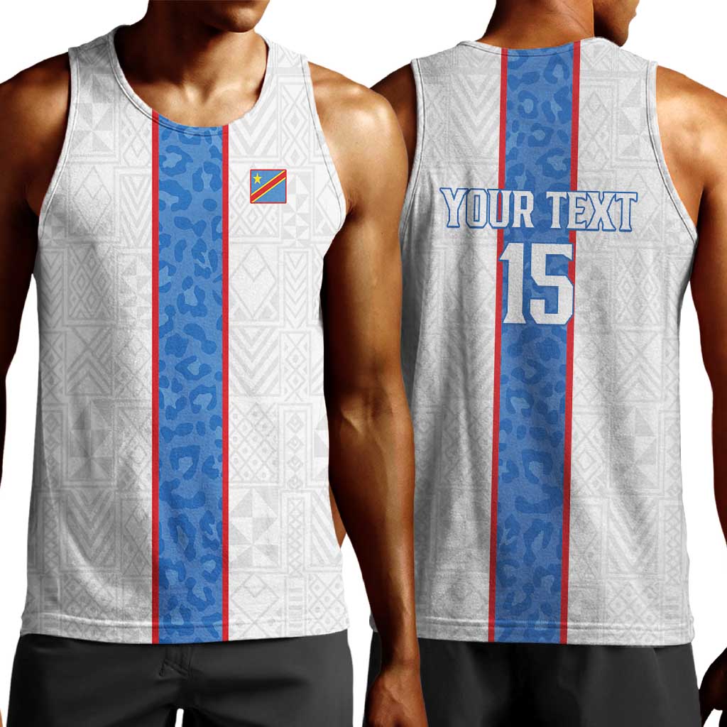 Afro DR Congo Football Custom Men Tank Top Leopards Never Give Up - African Pride