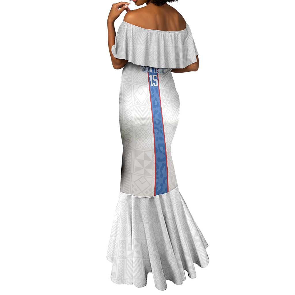 Afro DR Congo Football Custom Mermaid Dress Leopards Never Give Up - African Pride