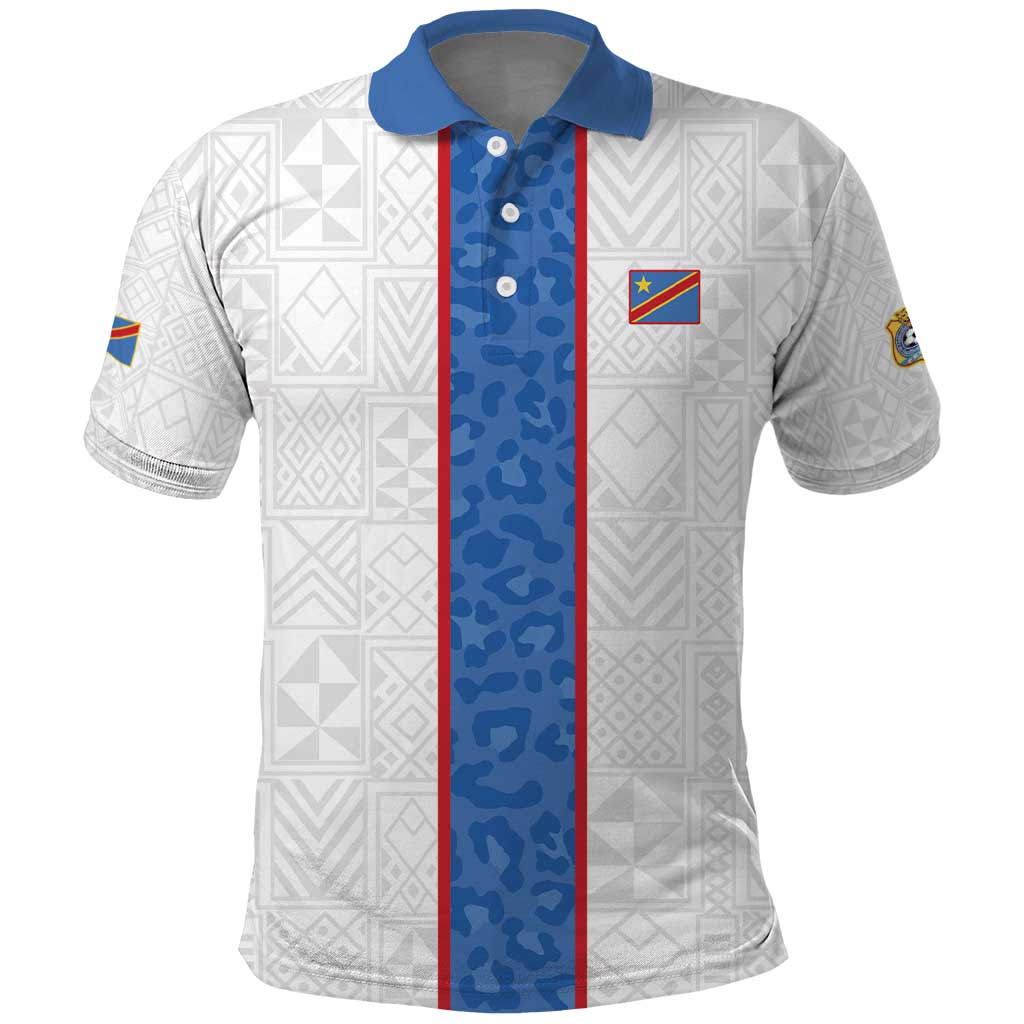 Afro DR Congo Football Custom Polo Shirt Leopards Never Give Up - African Pride