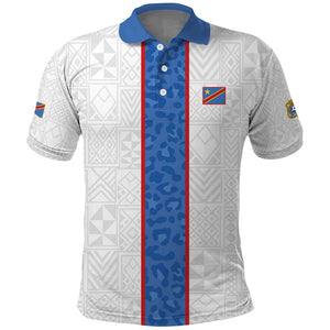Afro DR Congo Football Custom Polo Shirt Leopards Never Give Up - African Pride