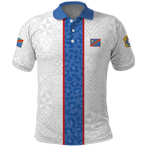 Afro DR Congo Football Custom Polo Shirt Leopards Never Give Up LT15