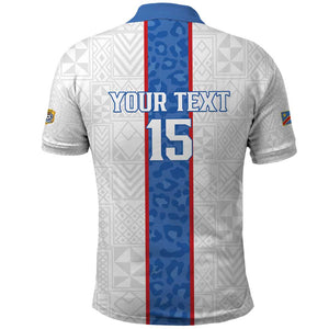 Afro DR Congo Football Custom Polo Shirt Leopards Never Give Up - African Pride