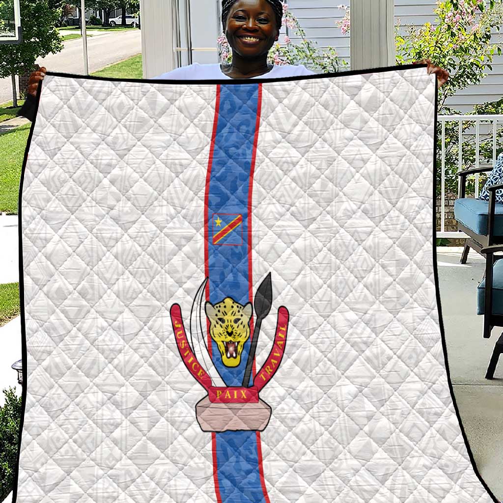 Afro DR Congo Football Quilt Leopards Never Give Up - African Pride