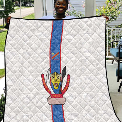 Afro DR Congo Football Quilt Leopards Never Give Up - African Pride