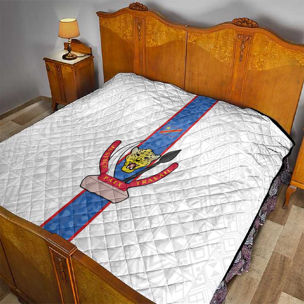 Afro DR Congo Football Quilt Leopards Never Give Up - African Pride