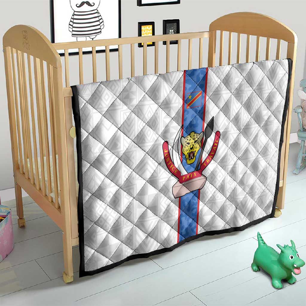 Afro DR Congo Football Quilt Leopards Never Give Up - African Pride