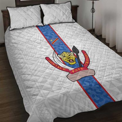 Afro DR Congo Football Quilt Bed Set Leopards Never Give Up - African Pride