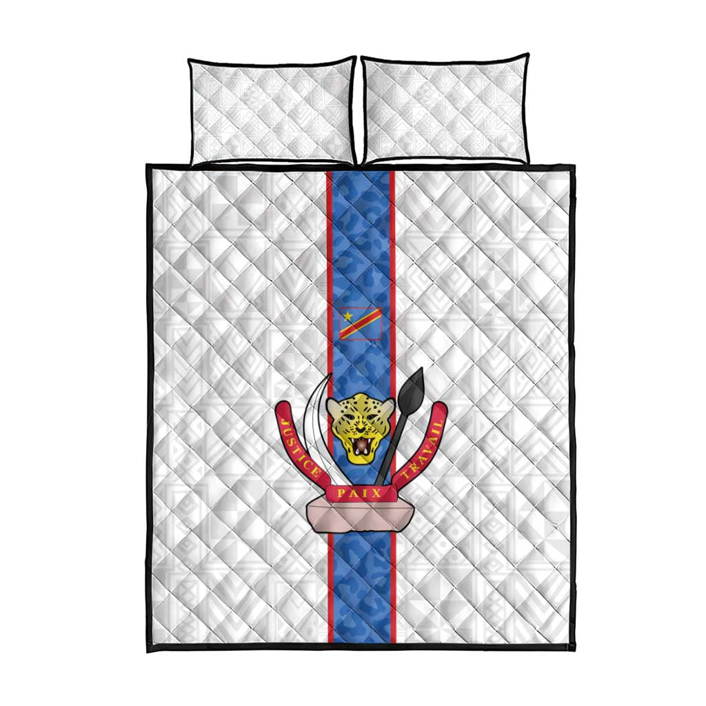 Afro DR Congo Football Quilt Bed Set Leopards Never Give Up - African Pride