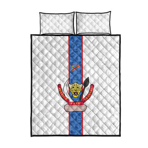 Afro DR Congo Football Quilt Bed Set Leopards Never Give Up - African Pride