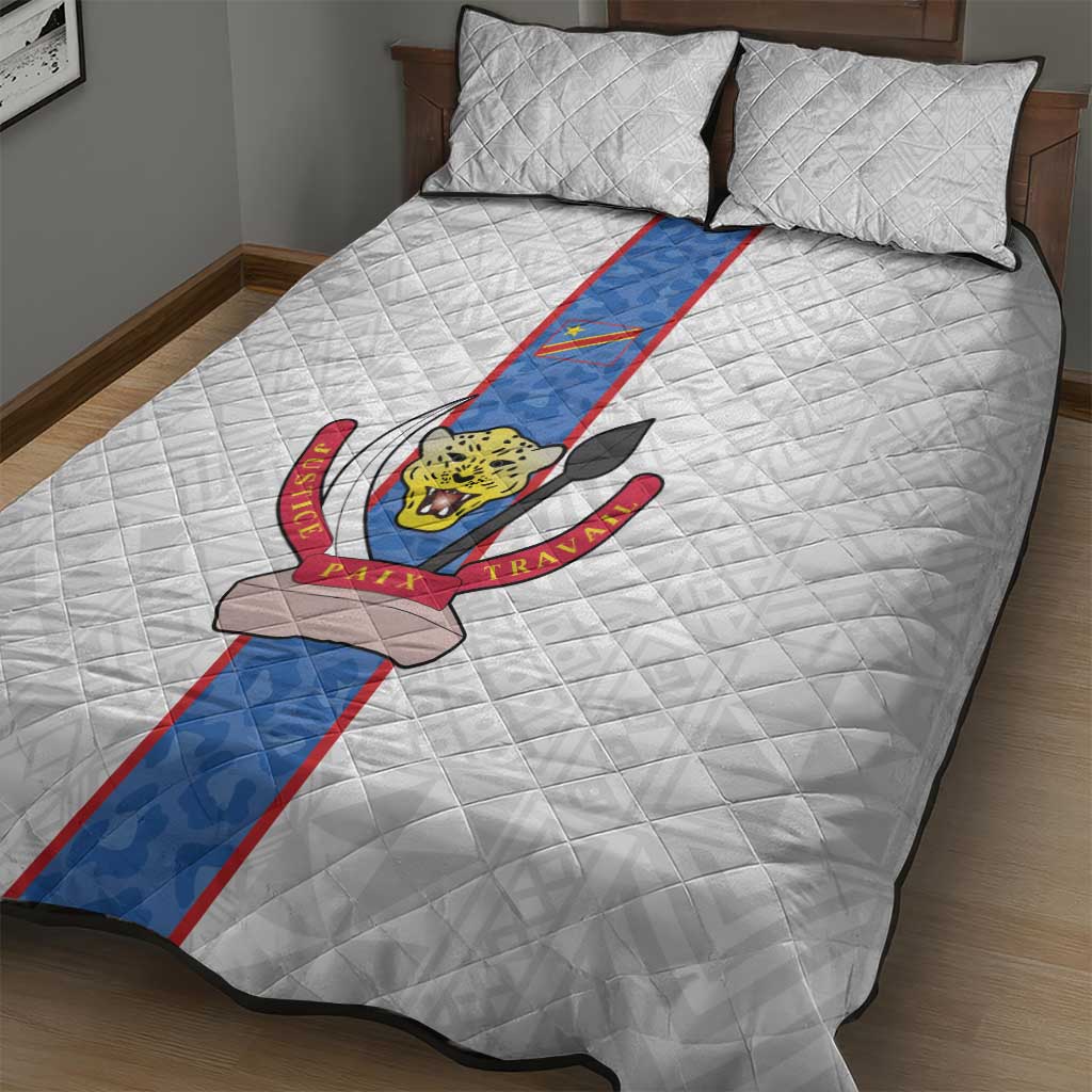Afro DR Congo Football Quilt Bed Set Leopards Never Give Up - African Pride